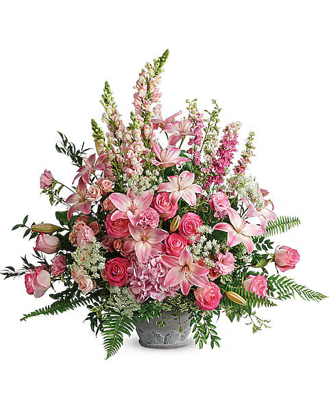 pink flowers with greenery