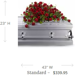 Red Rose Reverence Casket Spray