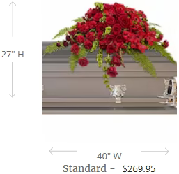 Red Rose Sanctuary Casket Spray