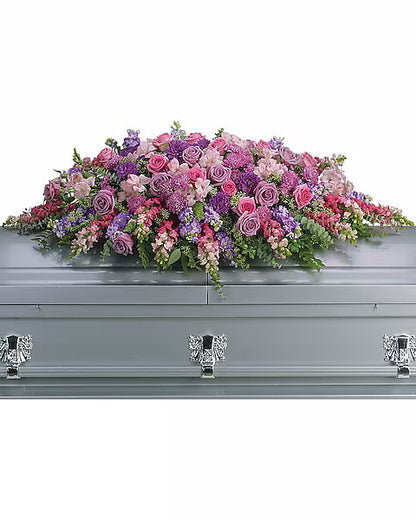 Lavender Tribute Casket Spray