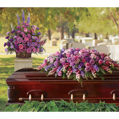 Lavender Tribute Casket Spray