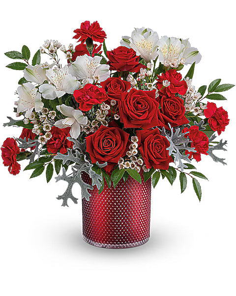 red and white flowers