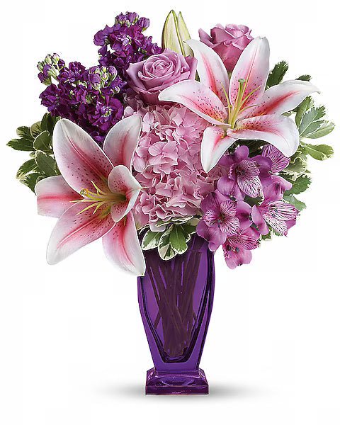 Bouquet of pink and purple flowers
